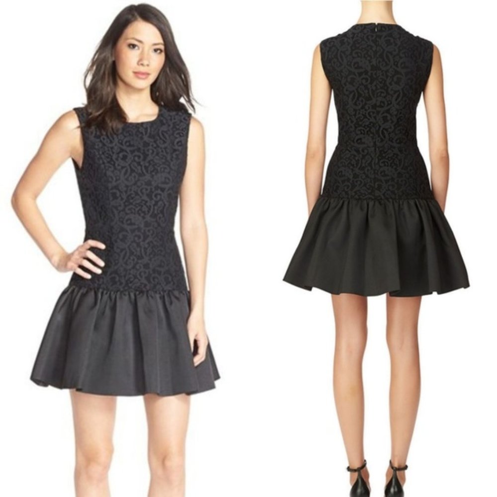 {Erin Fetherston} Black Lace Drop Waist Dress